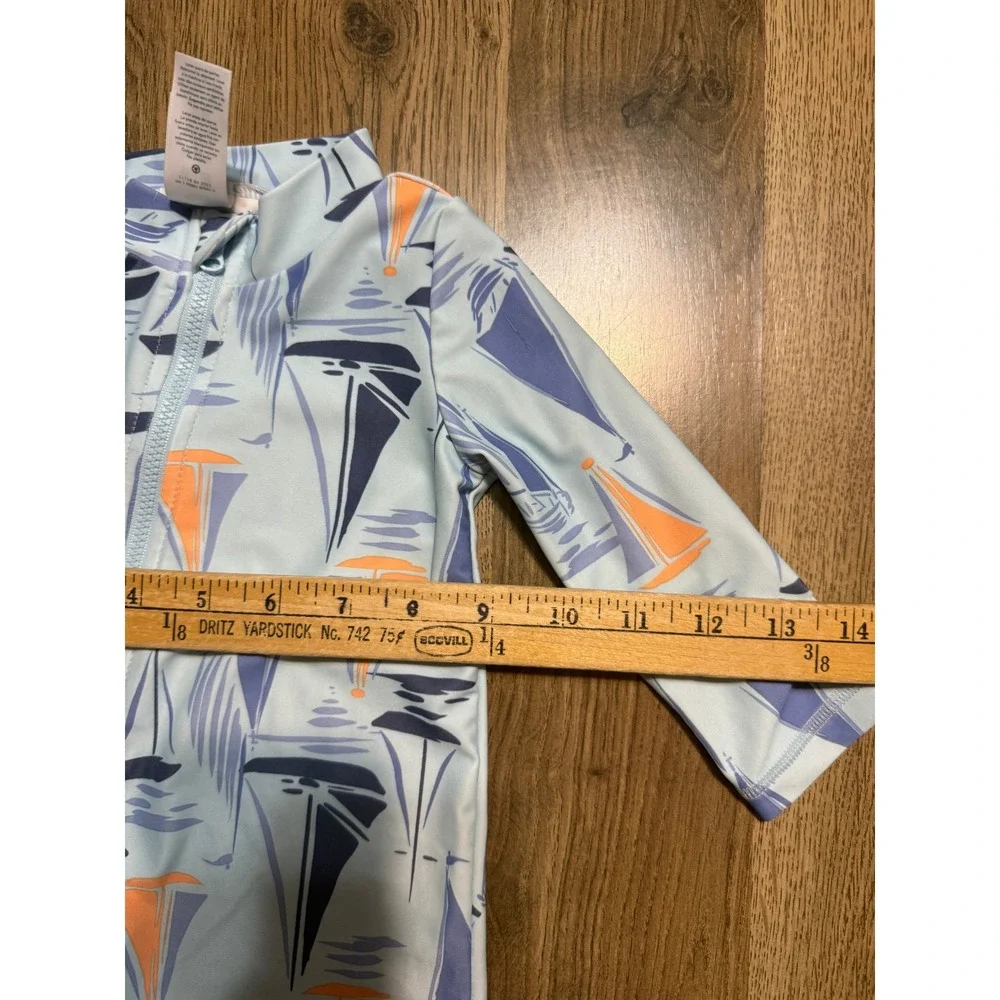 Carter's Just One You Romper Baby Size 9m Blue Sailboat Rash Guard Swimsuit